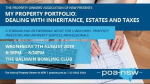 My Property Portfolio: Dealing with Inheritance, Estates and Taxes. @ Balmain Bowling Club | Balmain | AU